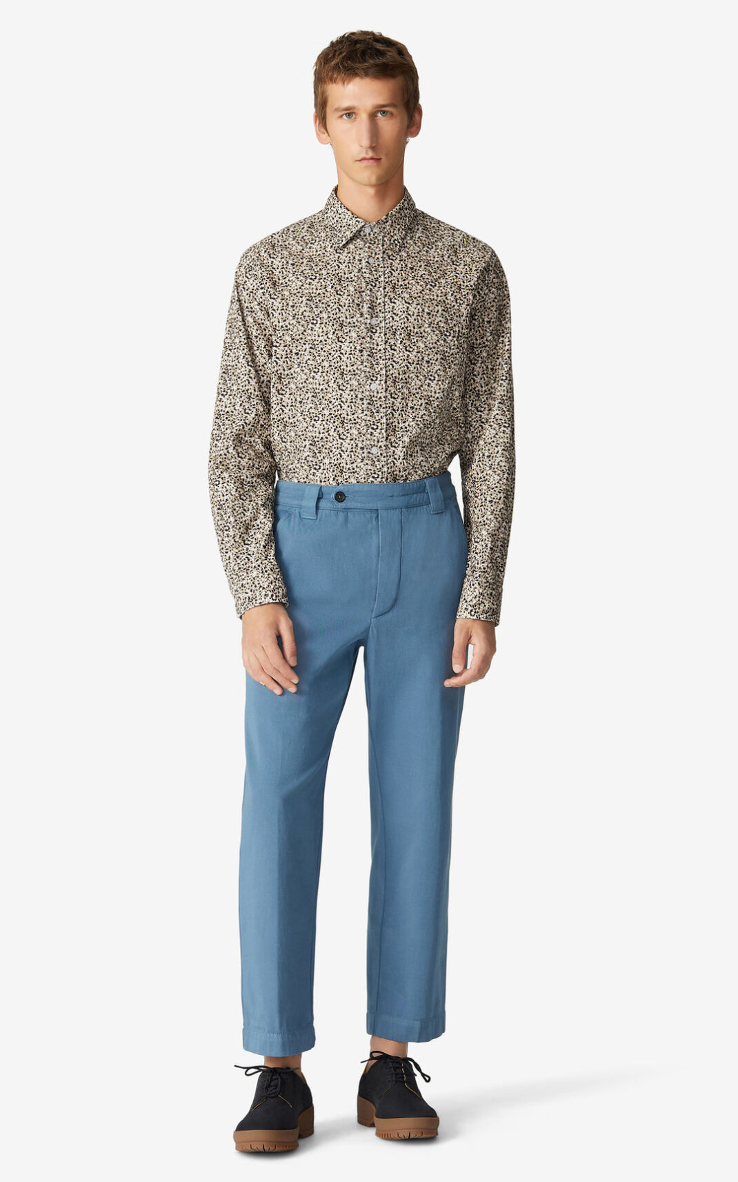 Kenzo Cropped Pants Blue For Mens 8265WQPBJ
